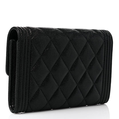 Chanel Caviar Quilted Medium Boy Flap Wallet Black 2 of 10