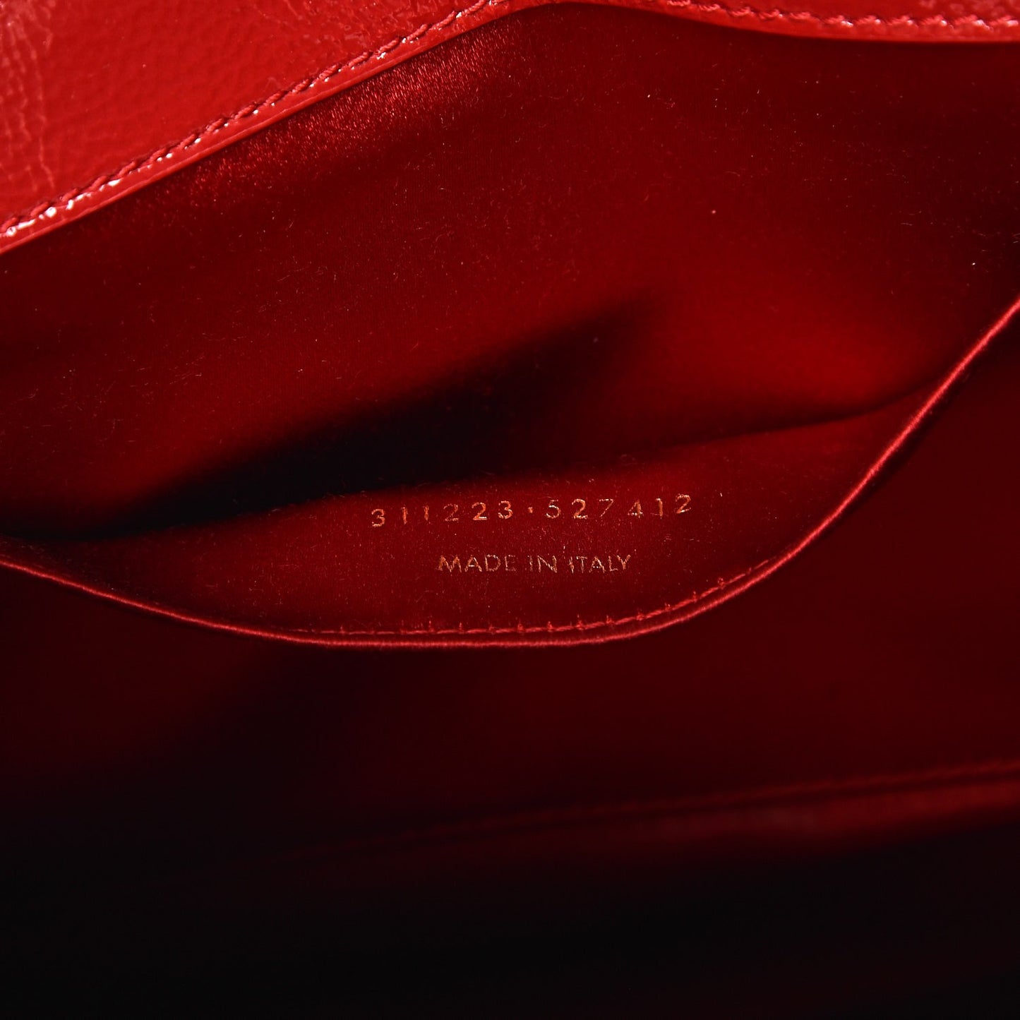 Textured Patent Monogram Large Belle De Jour Clutch Red