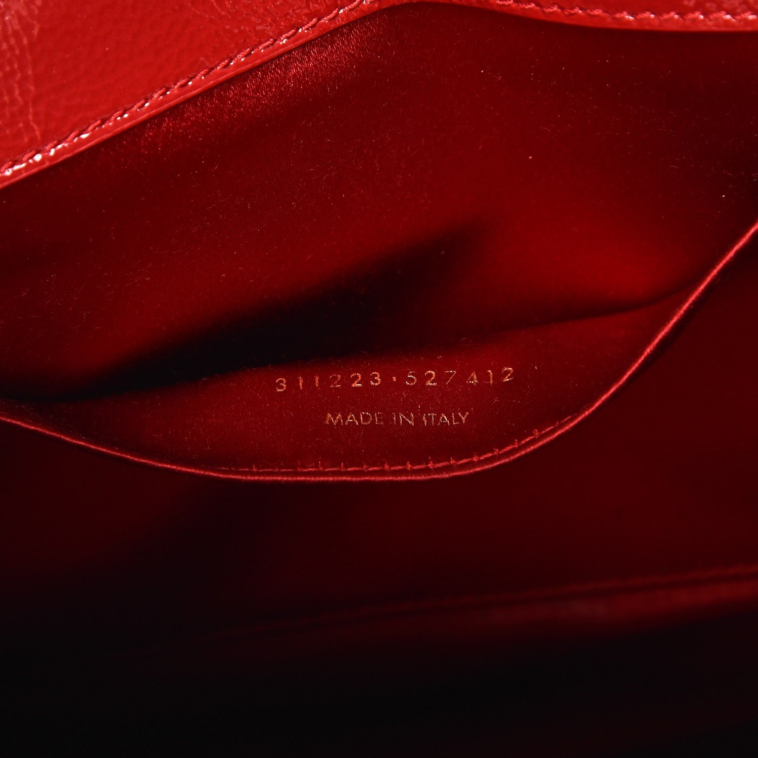 Saint Laurent Textured Patent Monogram Large Belle De Jour Clutch Red 7 of 8