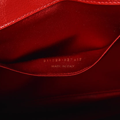 Saint Laurent Textured Patent Monogram Large Belle De Jour Clutch Red 7 of 8