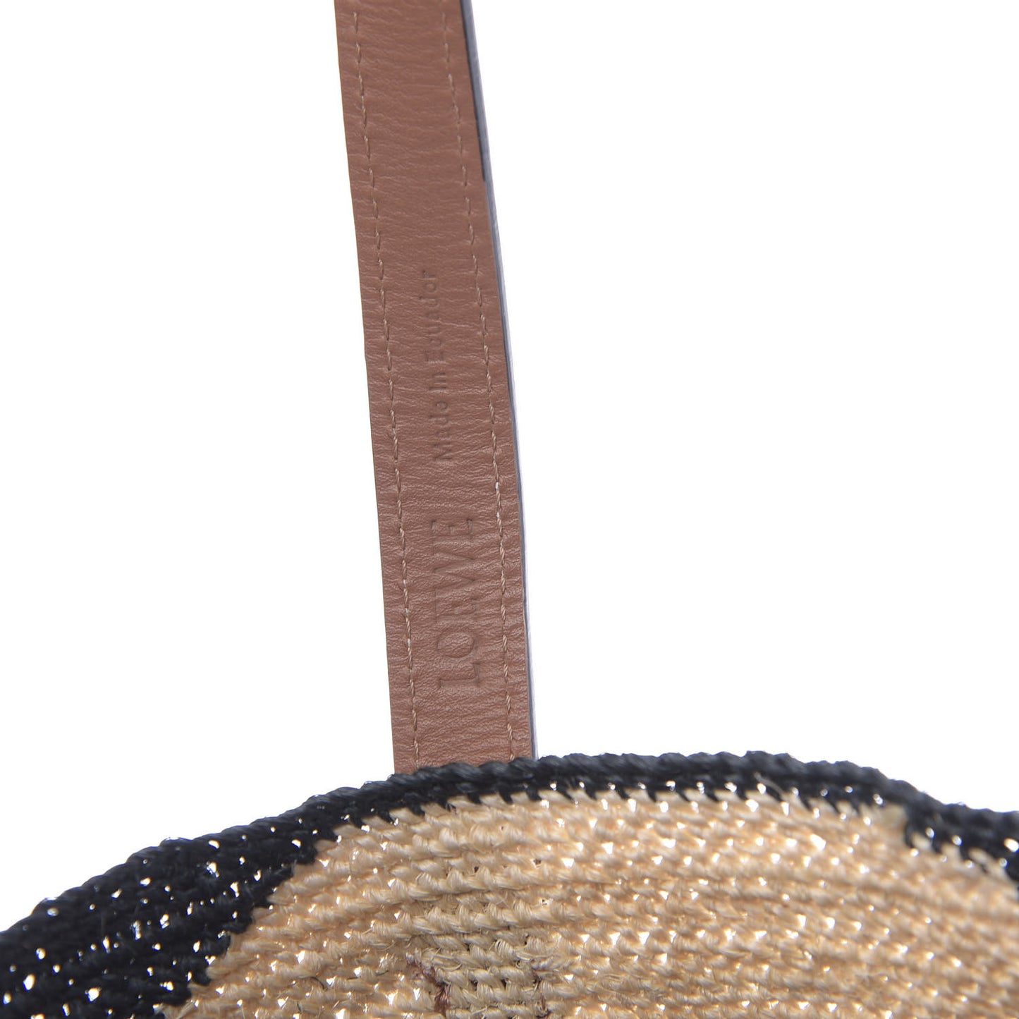 Sisal Calfskin Paula's Ibiza Shigra Tote Bag Black Beige Tan