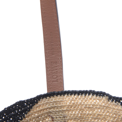 Loewe Sisal Calfskin Paula's Ibiza Shigra Tote Bag Black Beige Tan 6 of 9