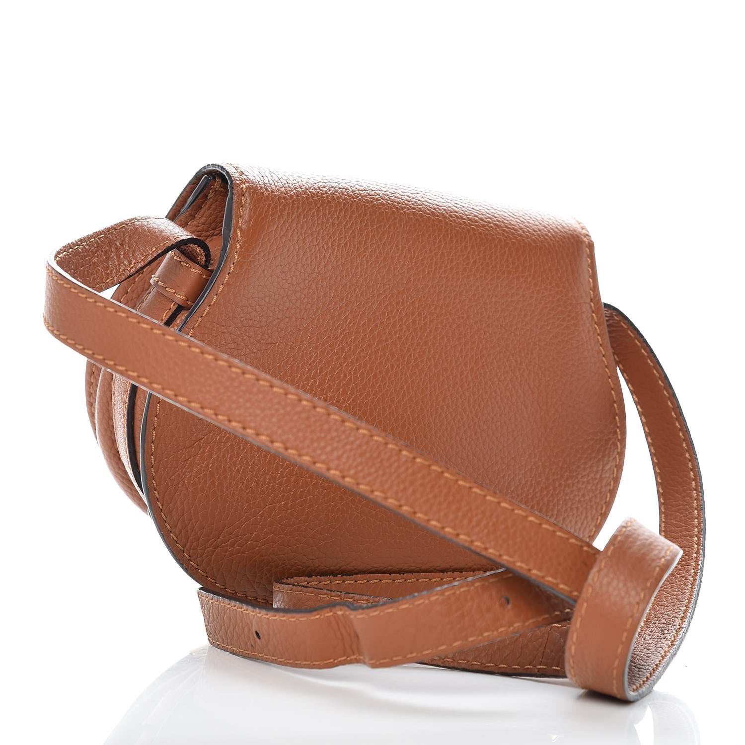 Chloe Calfskin Mini Marcie Round Crossbody Bag Tan 3 of 10