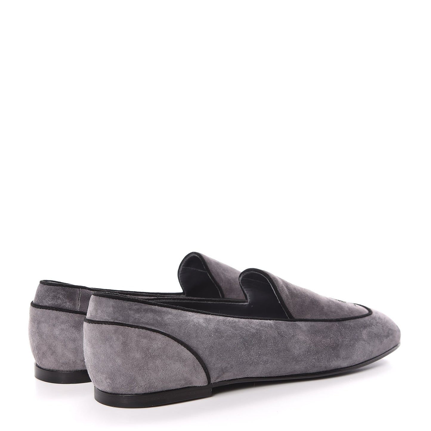 Suede Calfskin Mocassin CC Flats 39 Grey