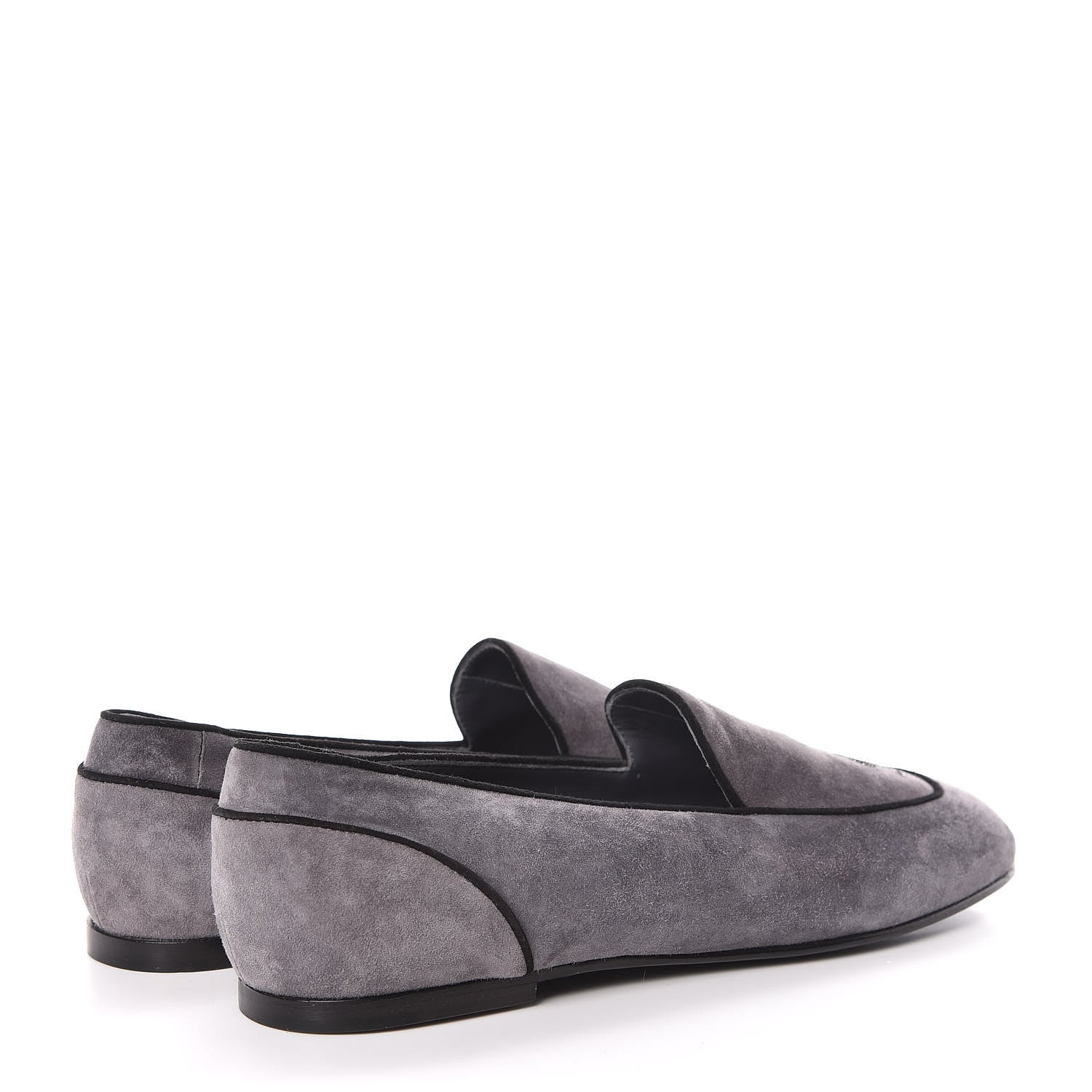 Chanel Suede Calfskin Mocassin CC Flats 39 Grey 4 of 7