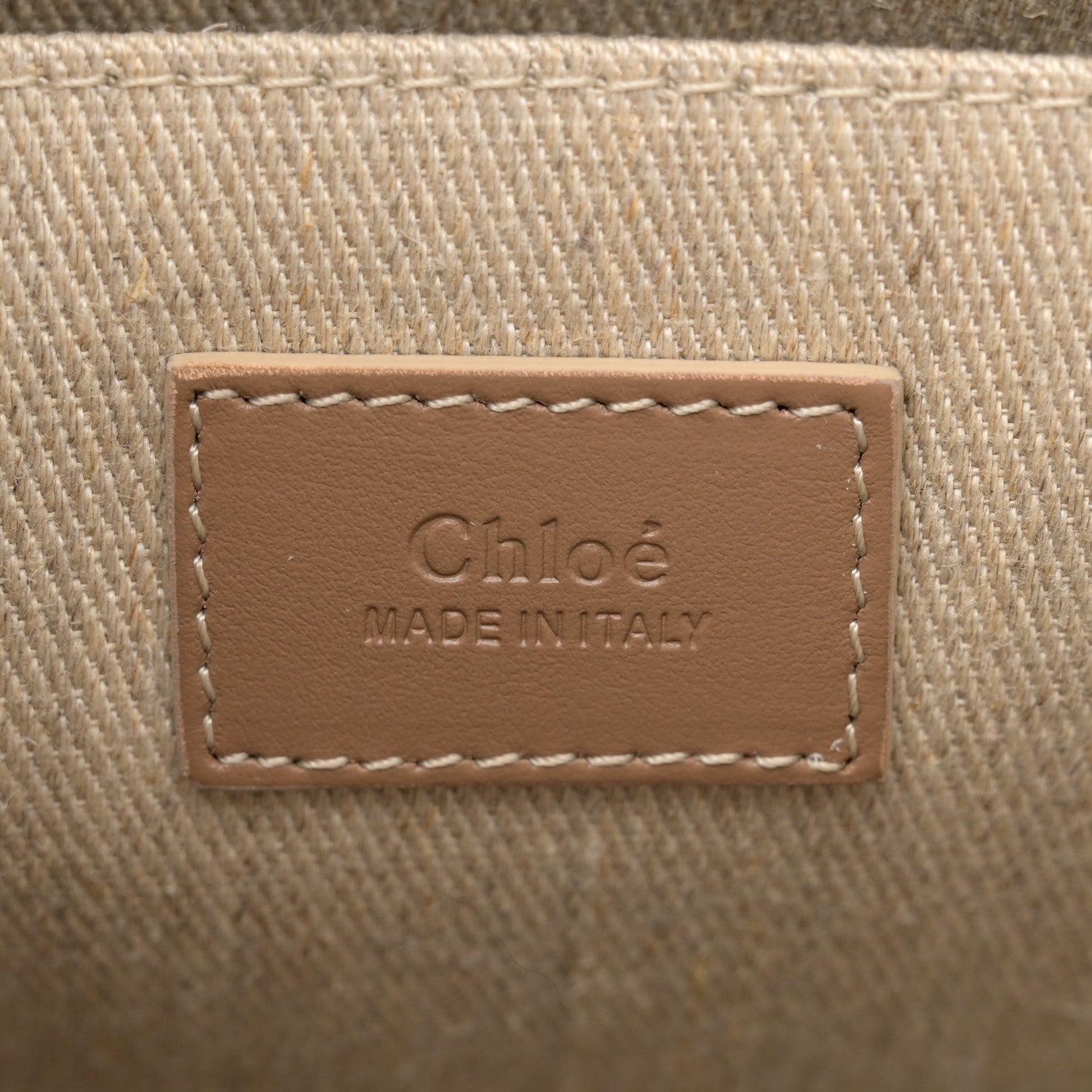 Chloe Linen Calfskin Medium Woody Ribbon Tote Blushy Beige 6 of 11