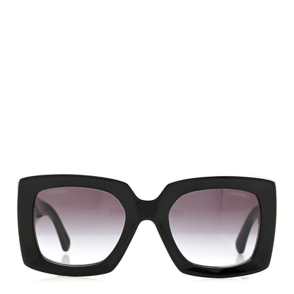 Chanel Acetate Rectangle Sunglasses 5435-A Black 2 of 8