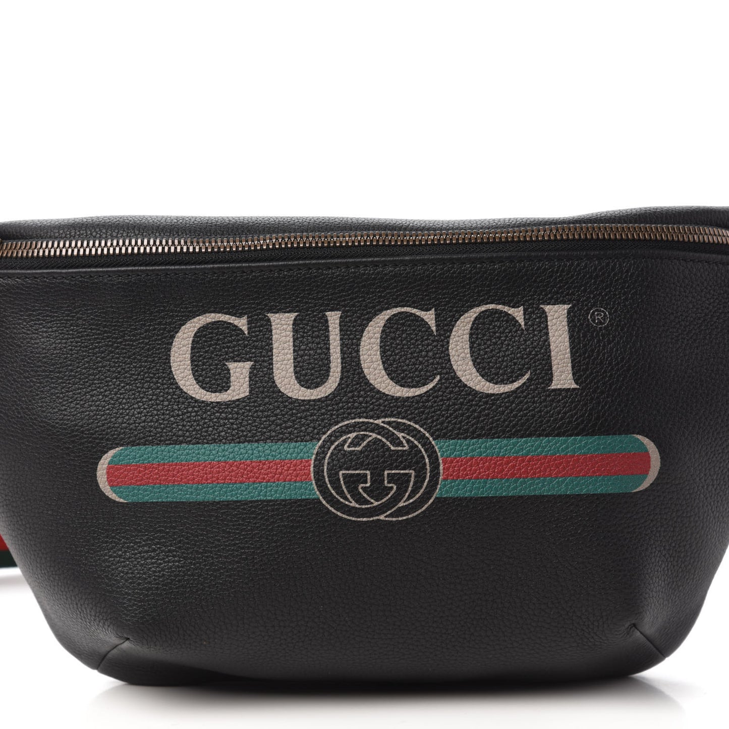Grained Calfskin Logo Belt Bag Black