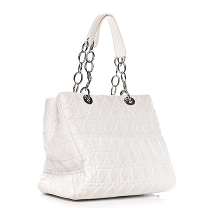 Christian Dior Lambskin Cannage Large Dior Soft Shopping Tote White 3 of 26