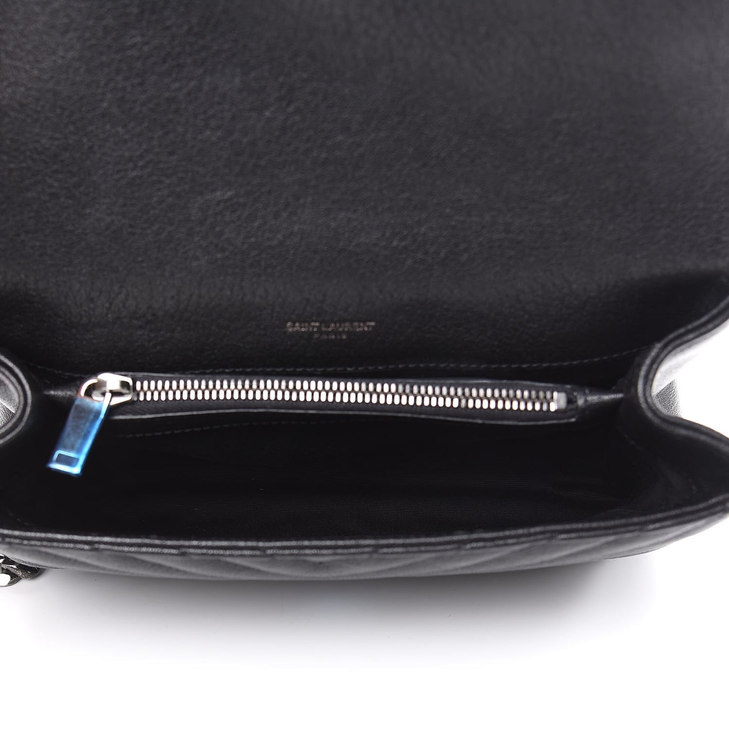 Sheepskin Matelasse Chevron Monogram Medium College Bag Black