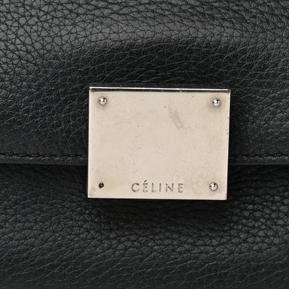 Celine Drummed Calfskin Suede Medium Trapeze Black 11 of 11