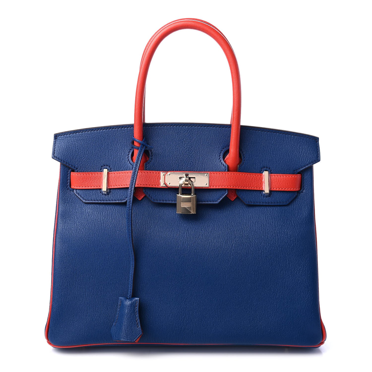 Hermes Chevre Mysore Horseshoe Birkin 30 Rose Jaipur Bleu Saphir 1 of 12