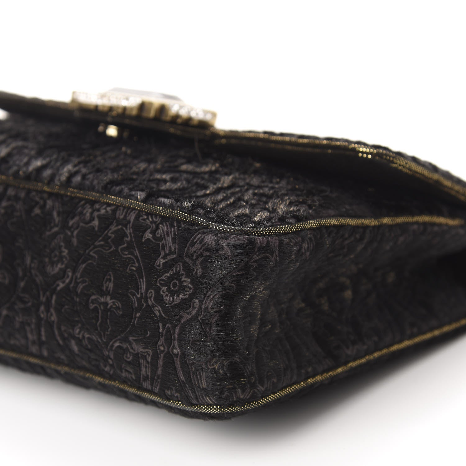 Judith Leiber Calf Hair Embroidered Shoulder Bag Black 7 of 10