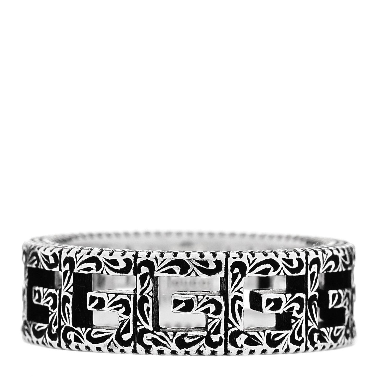 Sterling Silver Wide Square G Band Ring 57 8