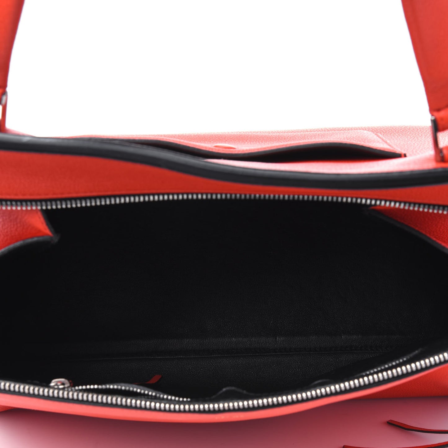 Grained Calfskin Medium Edge Shoulder Bag Vermillion