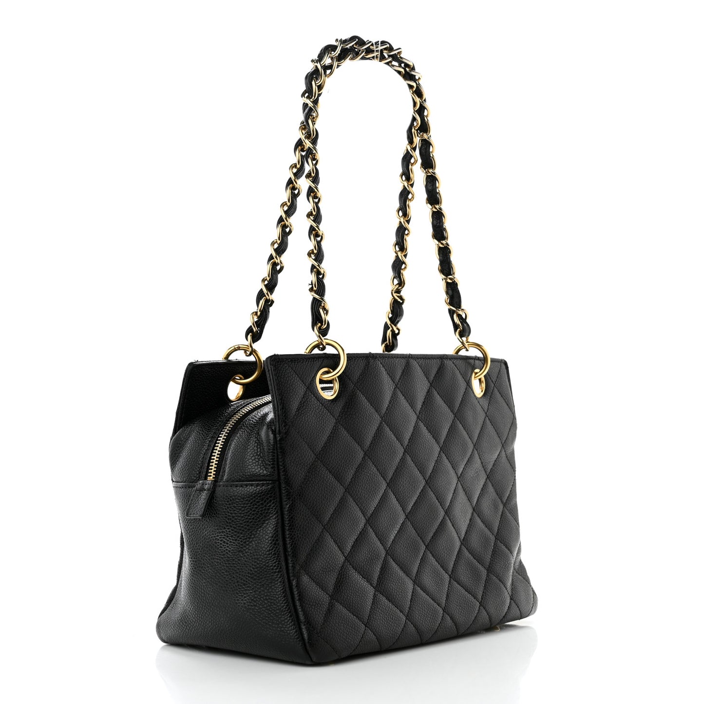 Caviar Quilted Petit Timeless Tote PTT Black