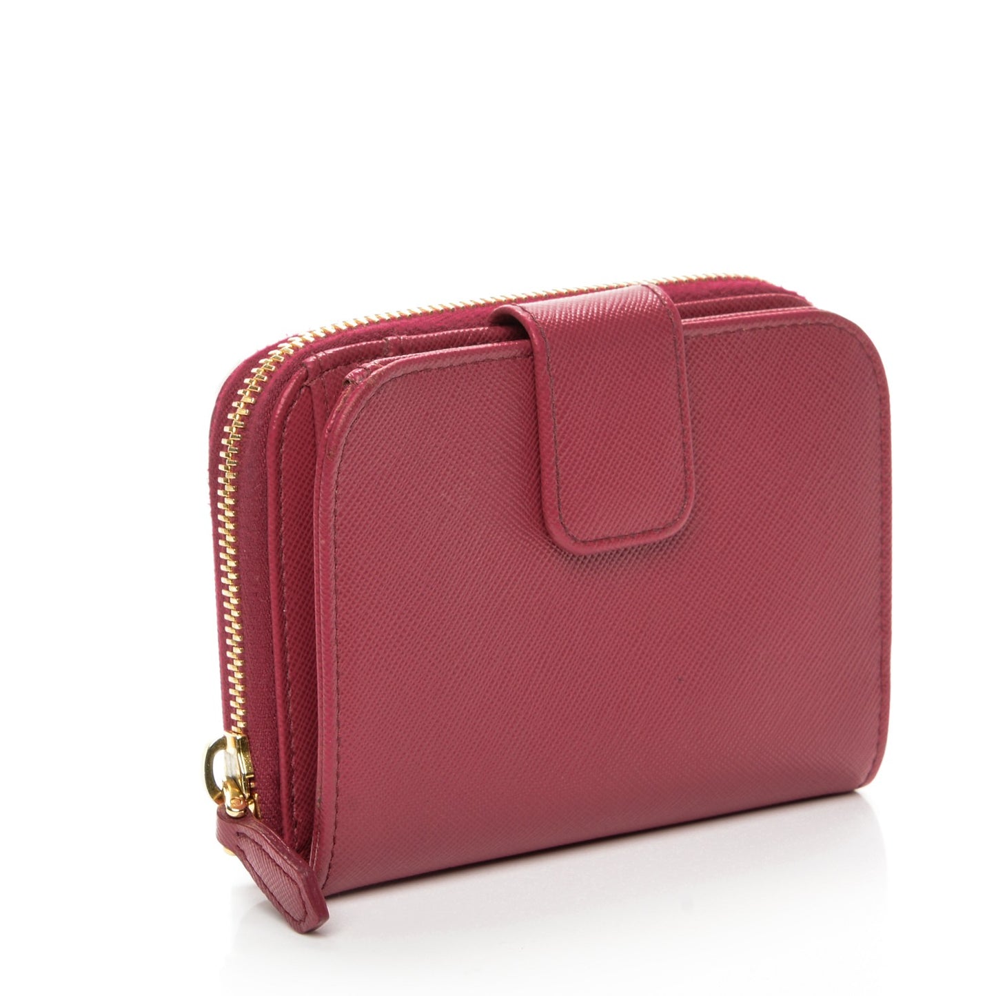 Saffiano Metal Compact Zip Around Wallet Ibisco