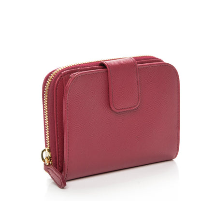 Prada Saffiano Metal Compact Zip Around Wallet Ibisco 3 of 11