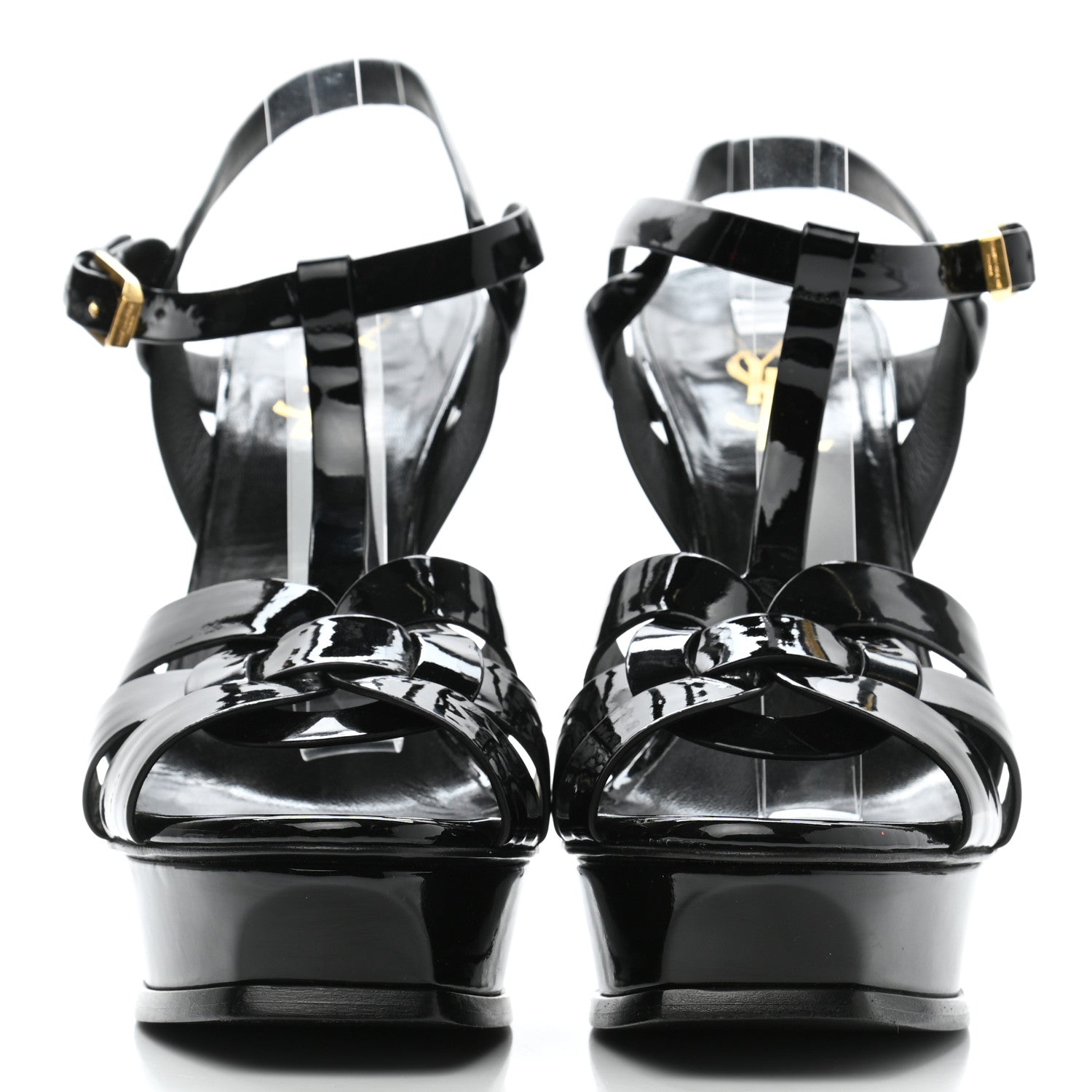 Saint Laurent Patent Tribute 105 Platform Sandals 38.5 Black 3 of 7