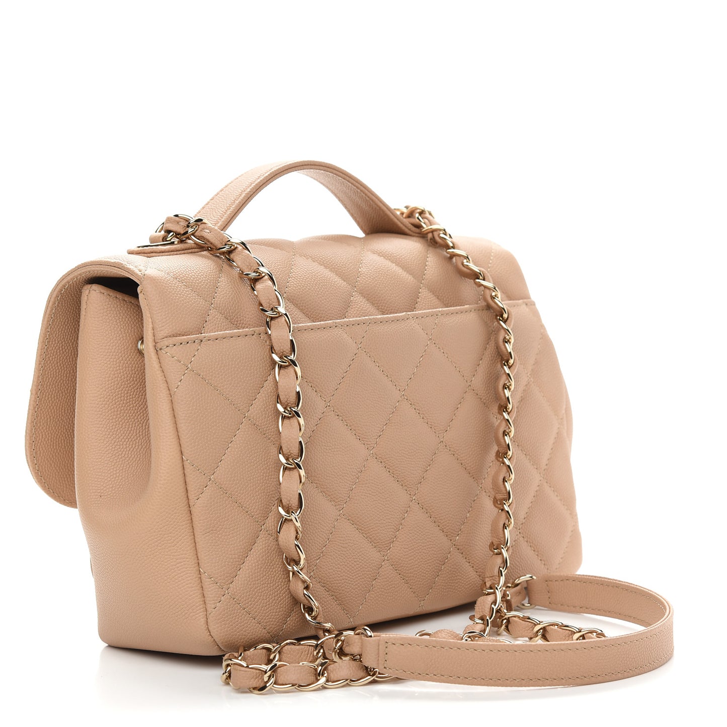Caviar Quilted Medium Business Affinity Flap Beige