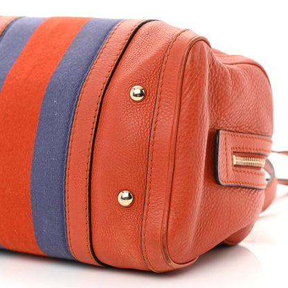 Gucci Calfskin Vintage Web Small Boston Orange Blue 11 of 14
