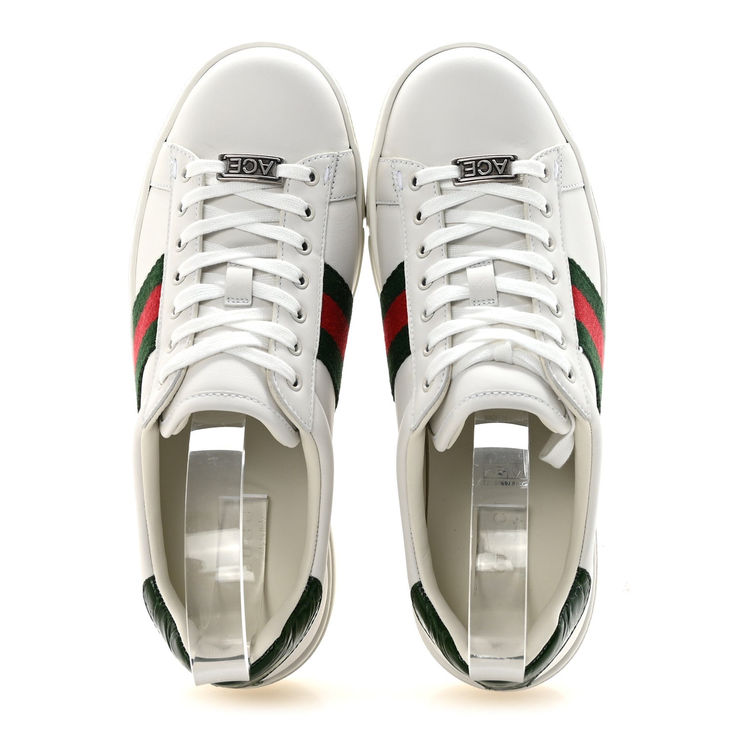 Ultralight Plume Calfskin Web Womens Ace Platform Sneakers 36 White