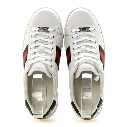 Gucci Ultralight Plume Calfskin Web Womens Ace Platform Sneakers 36 White 2 of 10