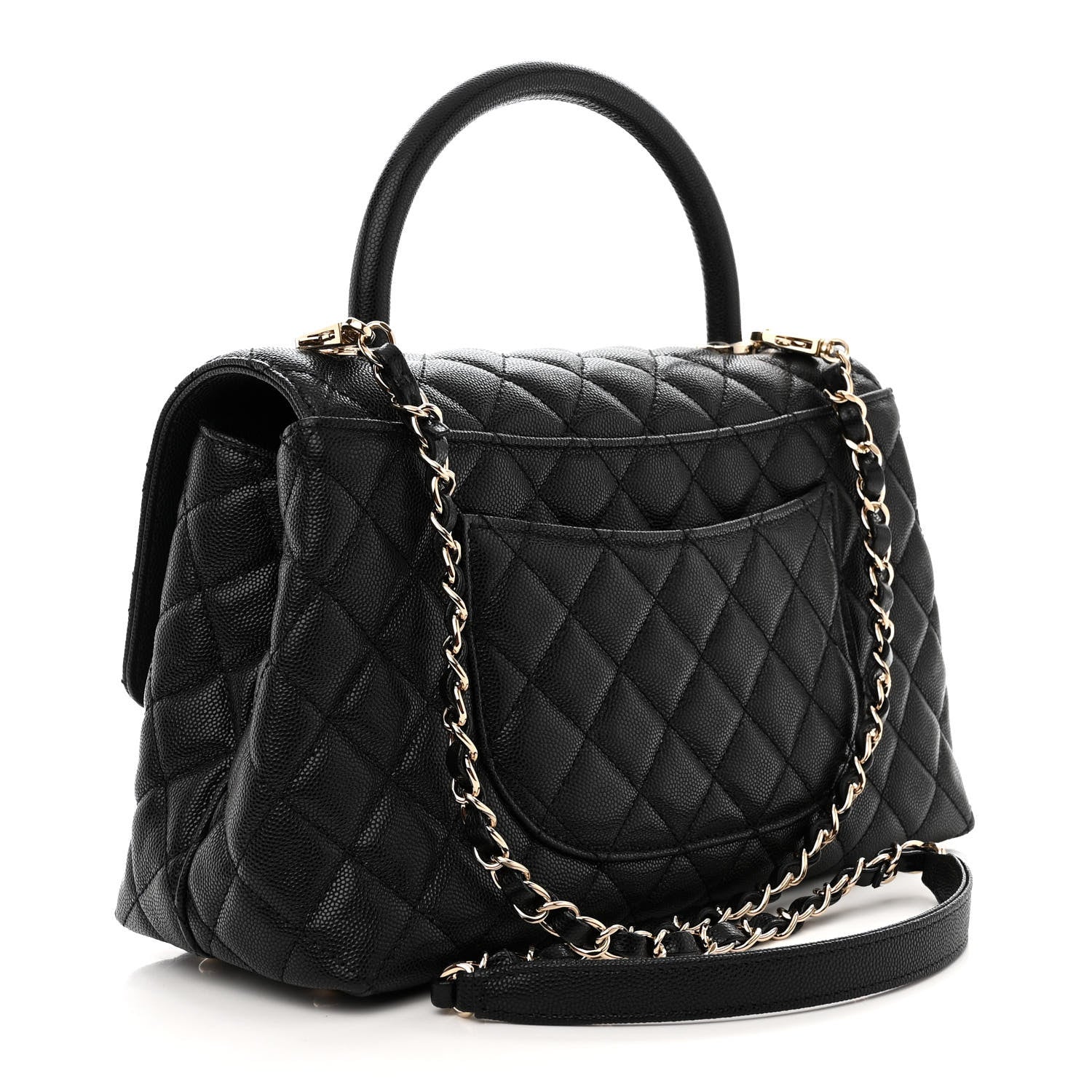 Chanel Caviar Quilted Small Coco Handle Flap Black 3 of 9