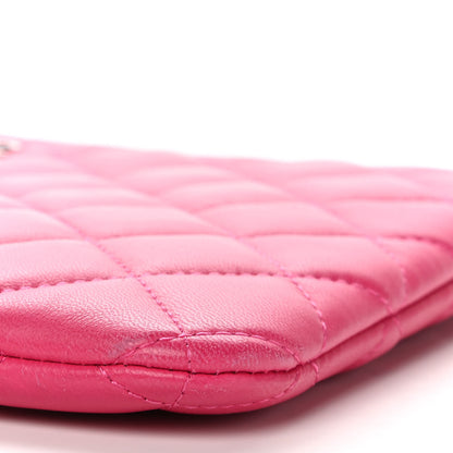 Chanel Lambskin Quilted Medium Cosmetic Case Dark Pink 10 of 13