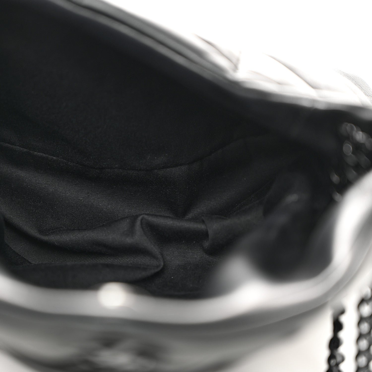Saint Laurent Lambskin Quilted Monogram Monochrome Small Loulou Puffer Chain Satchel Black 5 of 10