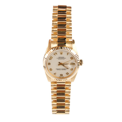 Rolex 18K Yellow Gold 31mm Oyster Perpetual Datejust President Watch White Jubilee 68278 3 of 7