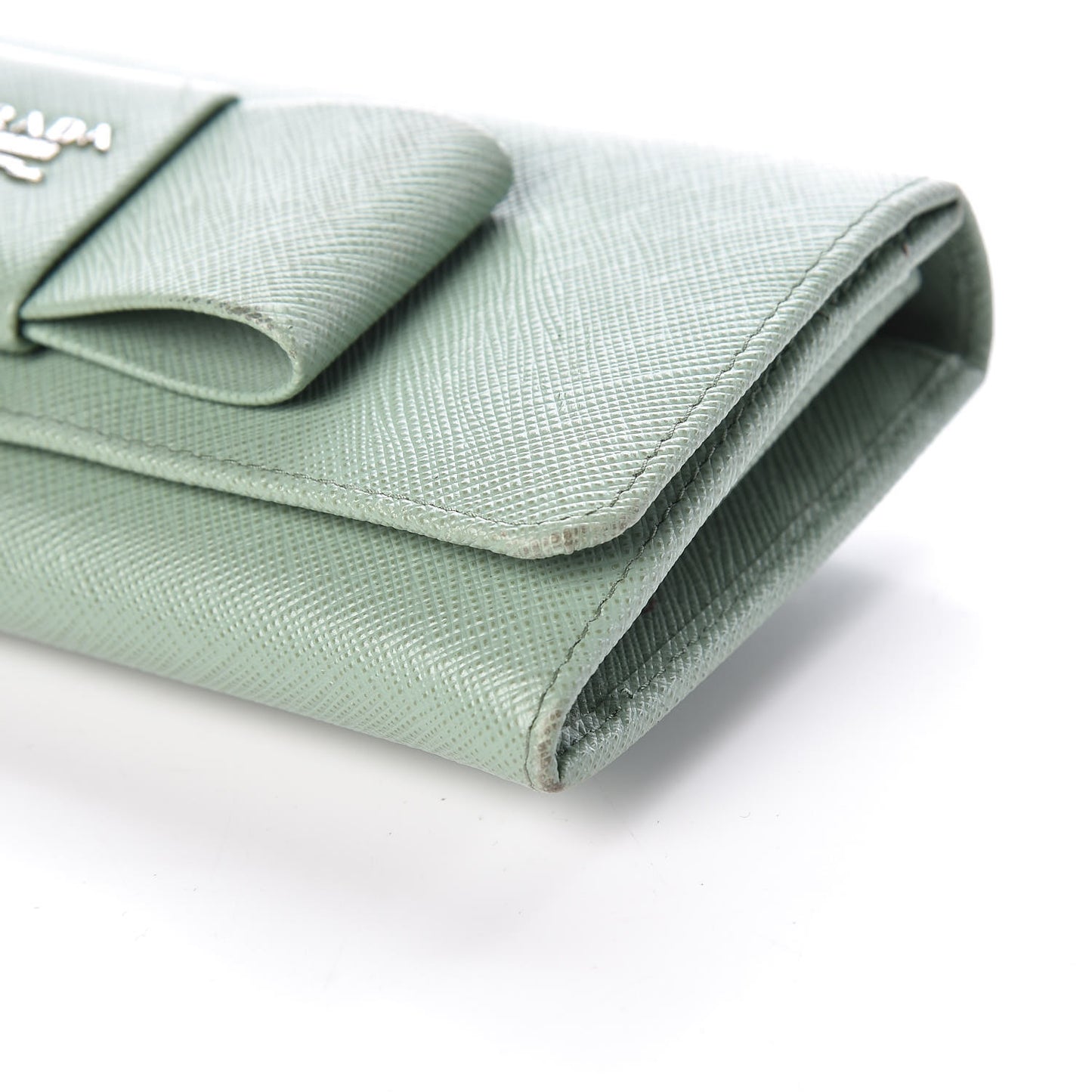 Saffiano Bow Continental Wallet Acquamarina