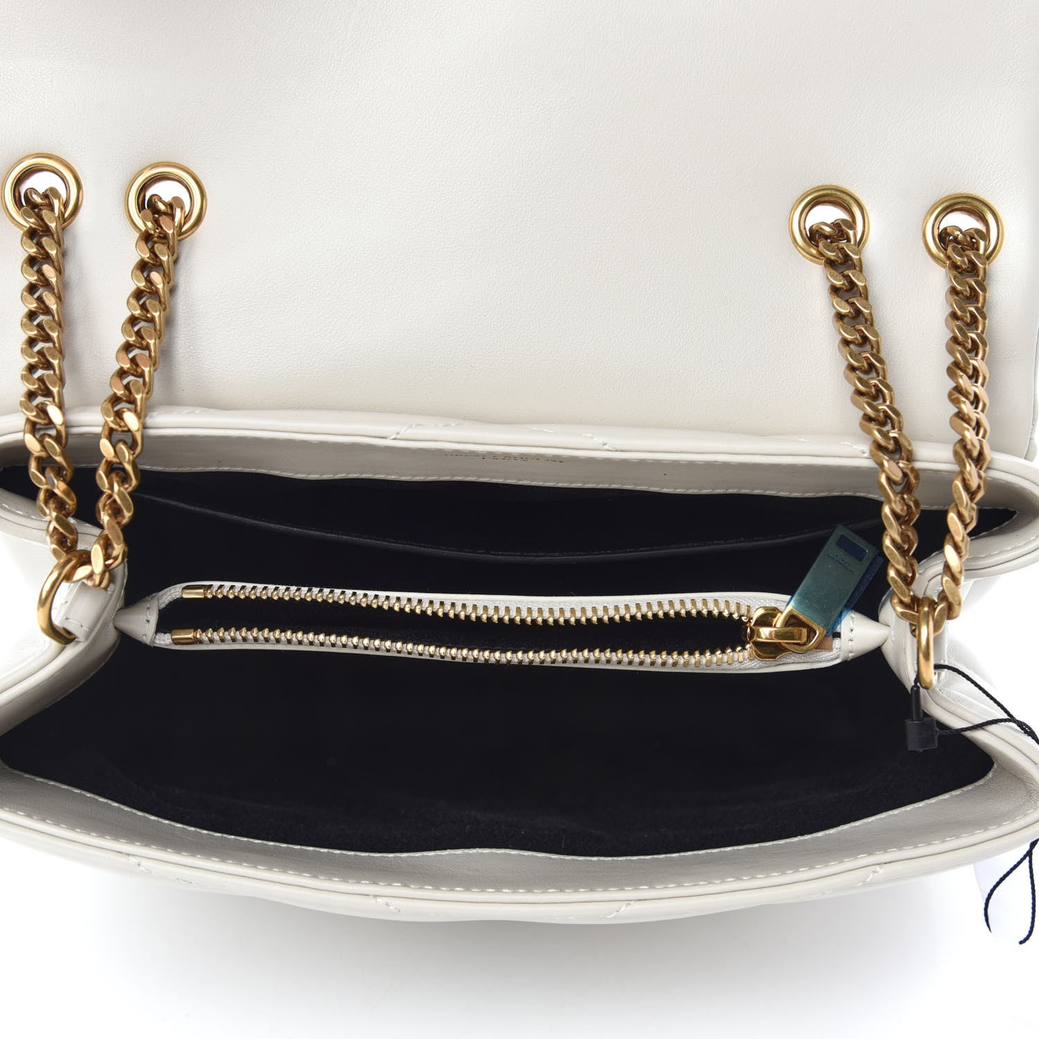 Saint Laurent Calfskin Y Quilted Monogram Small Loulou Chain Satchel Crema Soft 5 of 12