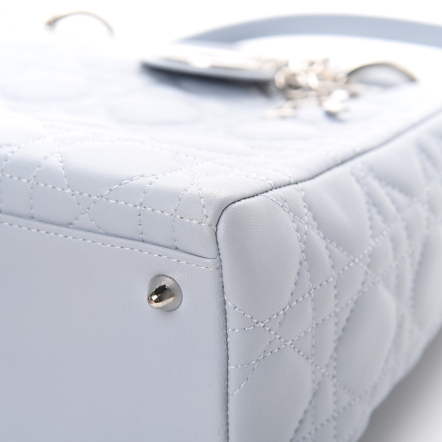 Lambskin Cannage Medium Lady Dior Light Blue