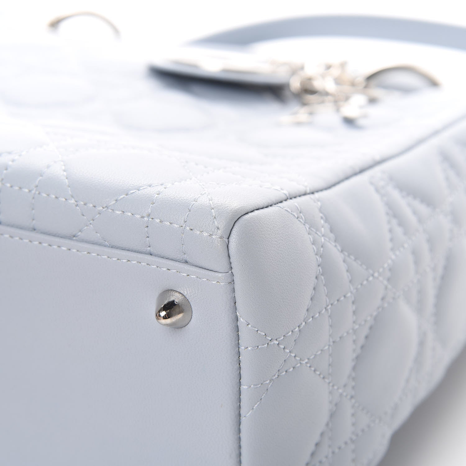 Christian Dior Lambskin Cannage Medium Lady Dior Light Blue 9 of 12