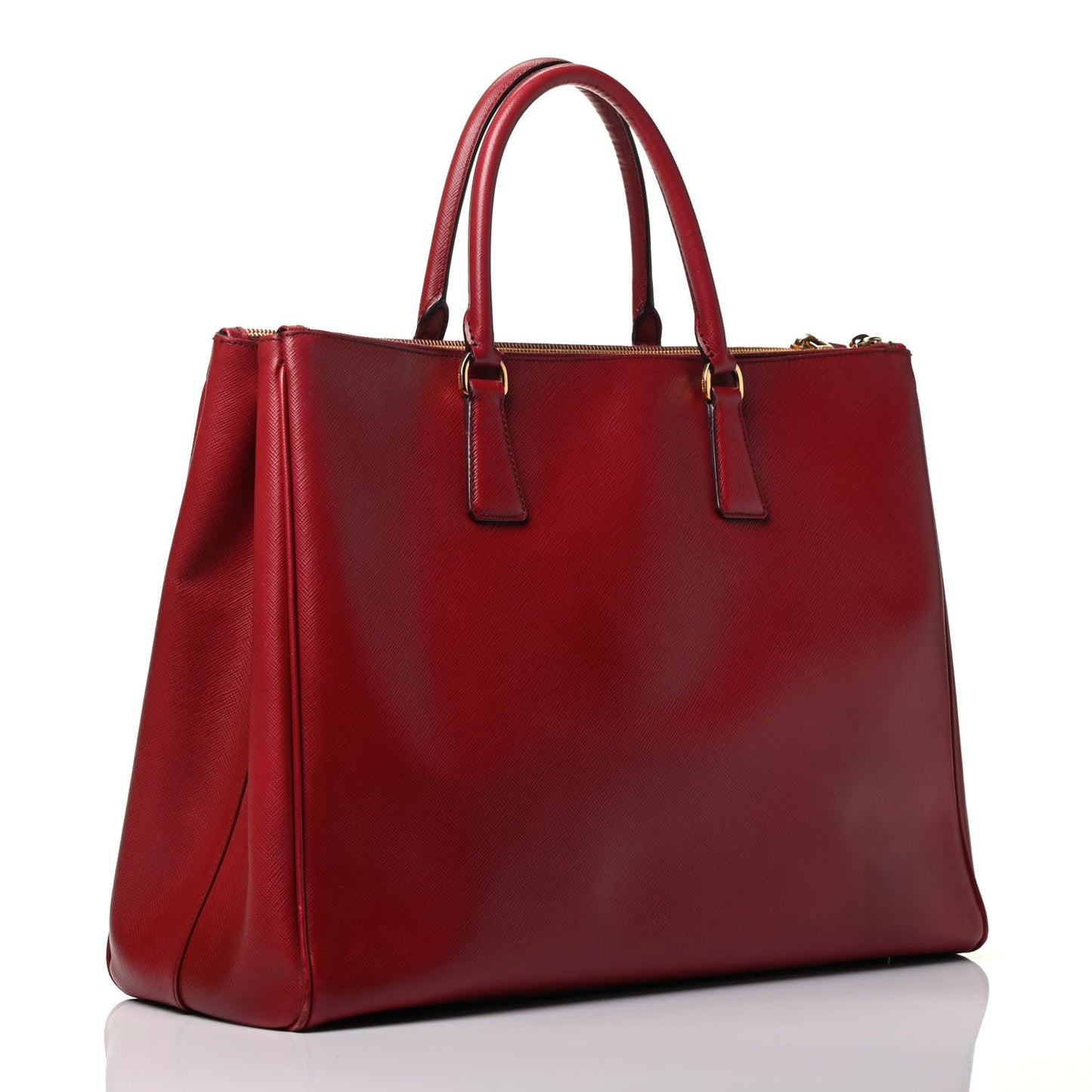 Saffiano Large Galleria Double Zip Tote Fuoco