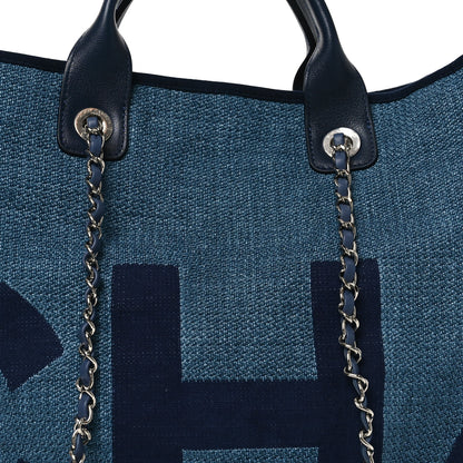 Chanel Canvas Large Shopping Tote Dark Blue 8 of 10