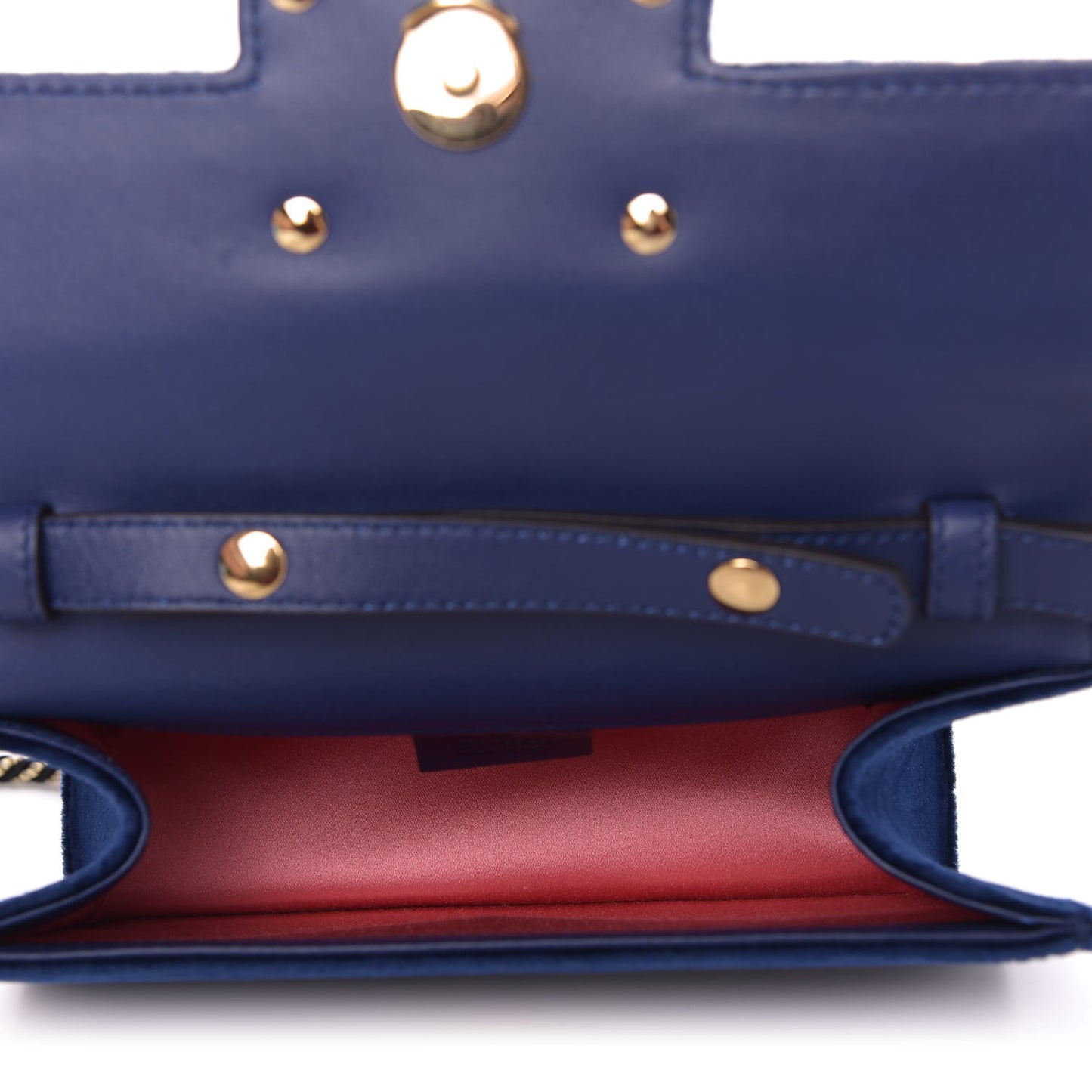 Velvet Crystal Square G Shoulder Bag Cobalt Blue