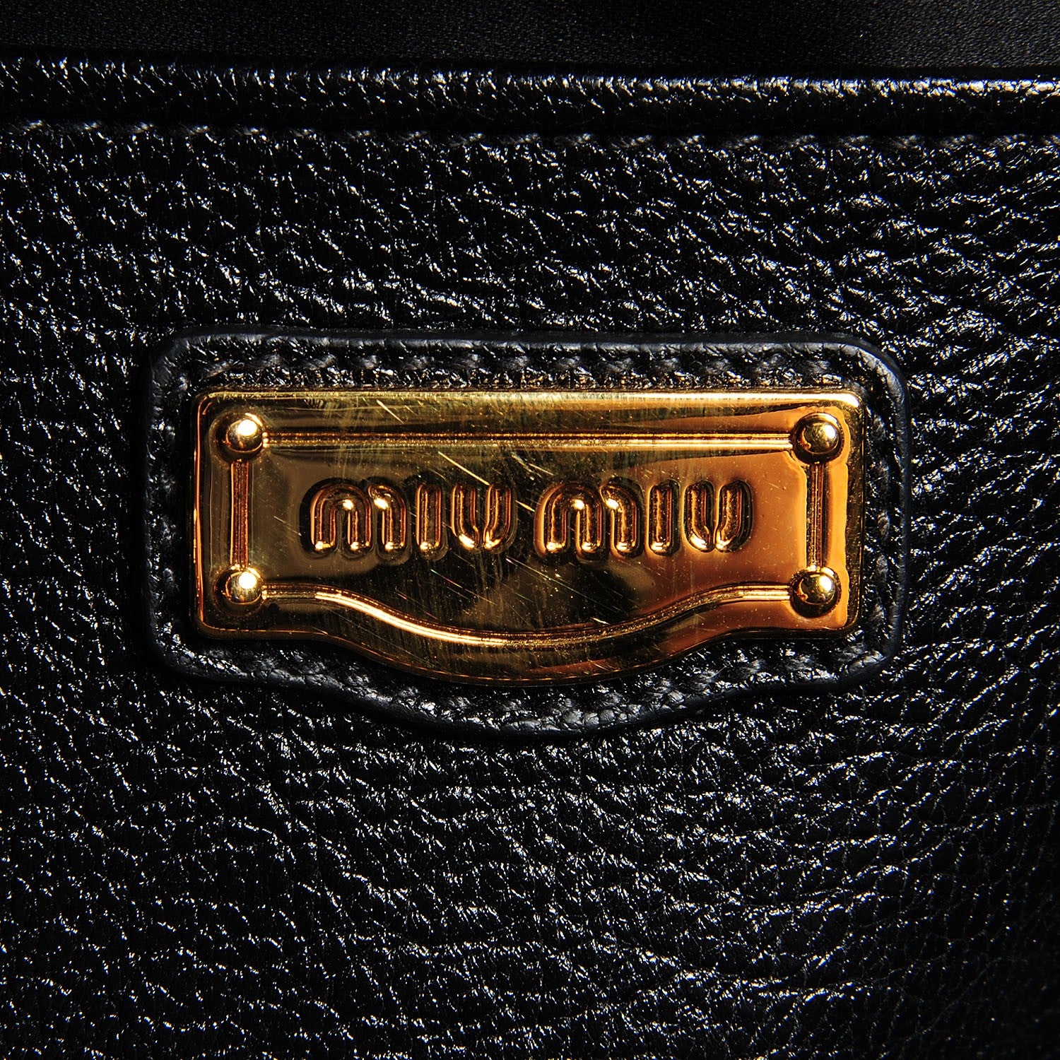 Miu Miu Goatskin Madras Top Handle Tote Nero Black 7 of 9