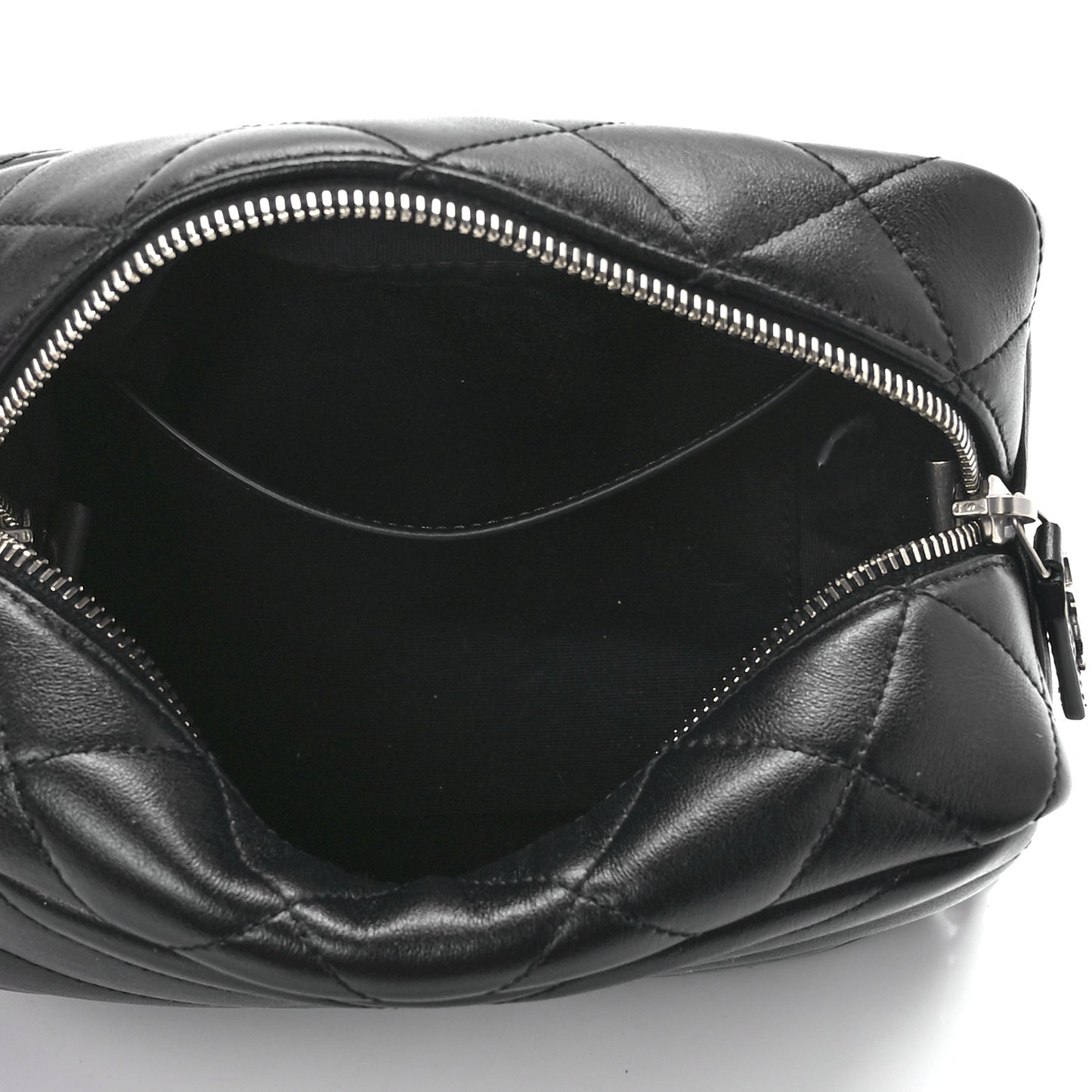 Calfskin Y Quilted Monogram Small Loulou Bowling Bag Black