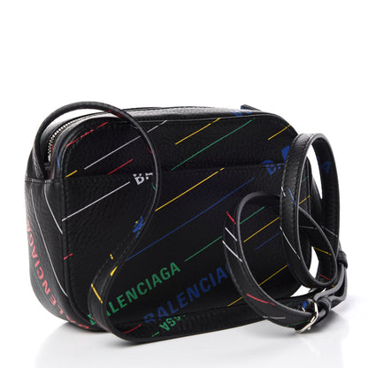 Balenciaga Calfskin Logo Print XS Everyday Camera Bag Black Multicolor 3 of 9