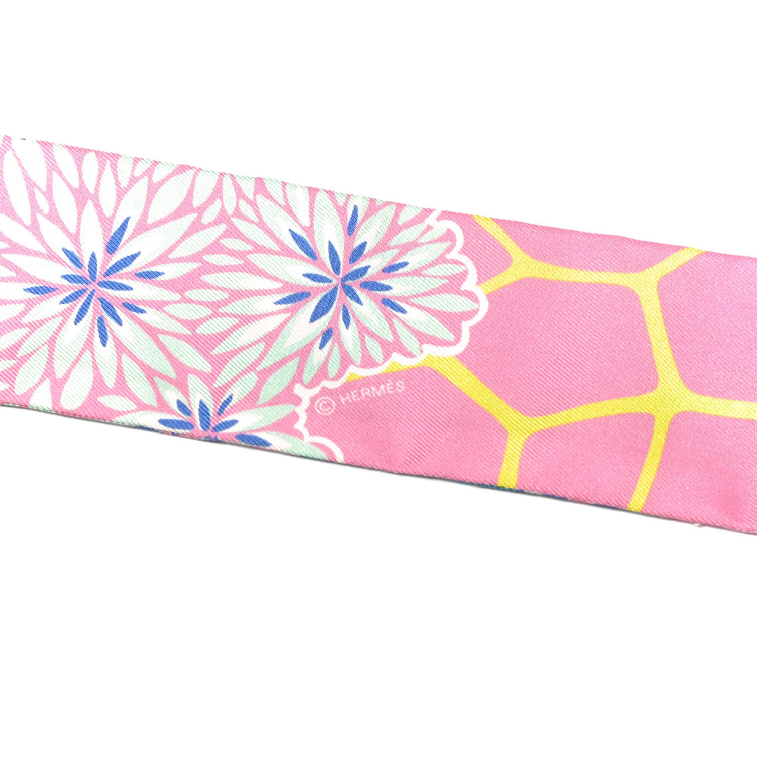 Hermes Silk The Three Graces Twilly Rose Bonbon Canard 3 of 4