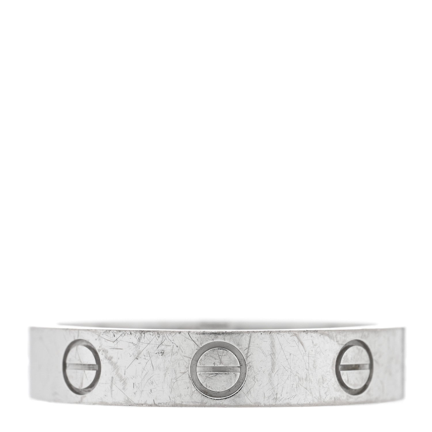 Cartier 18K White Gold Diamond 4mm LOVE Wedding Band Ring 55 7.25 3 of 4