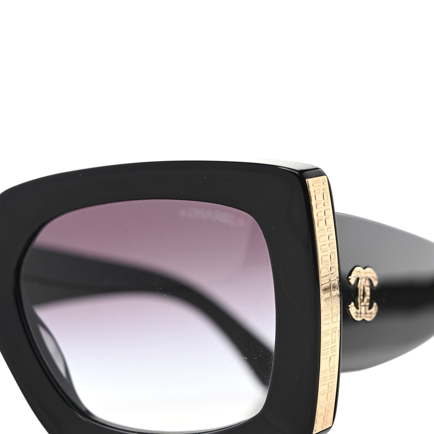 Chanel Acetate Rectangle Sunglasses 5435 Black 5 of 8