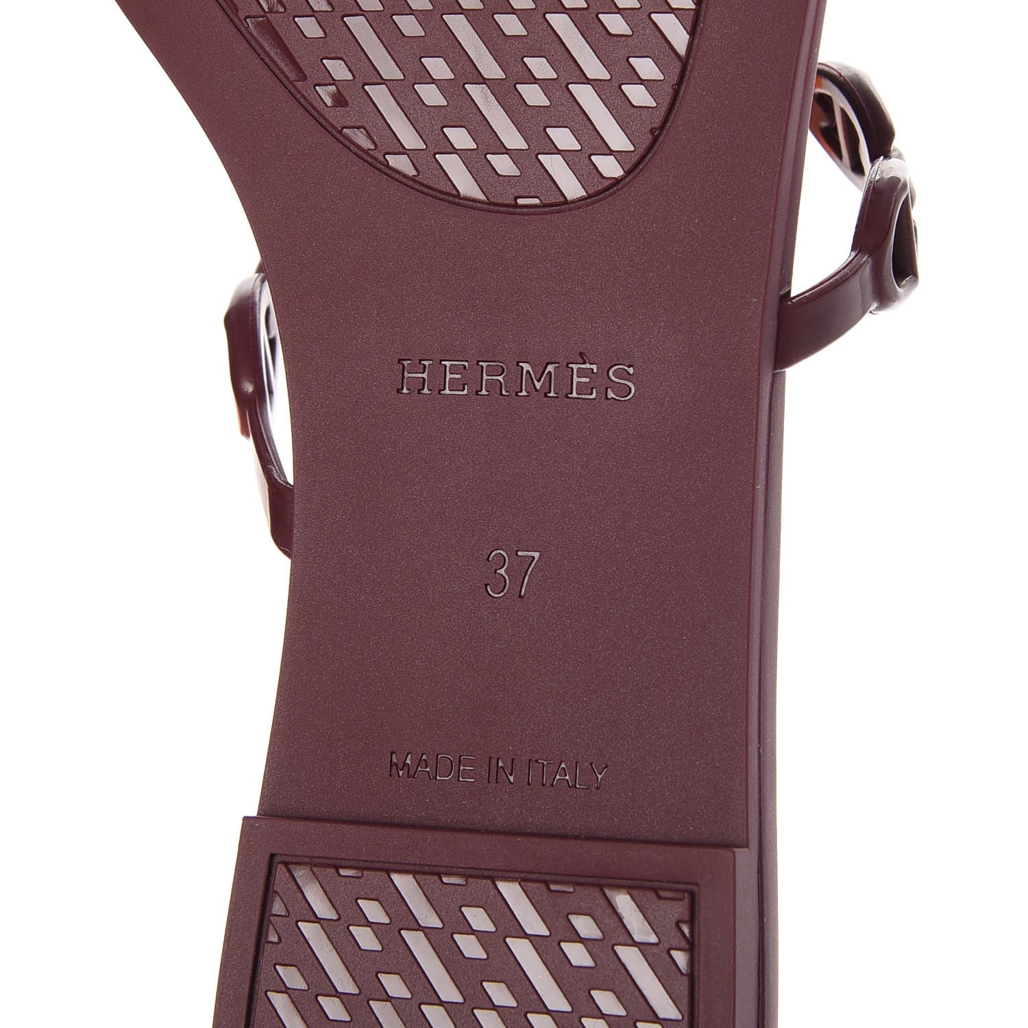 Hermes Rubber Chaine d' Ancre Rivage Sandals 37 Bordeaux 6 of 8