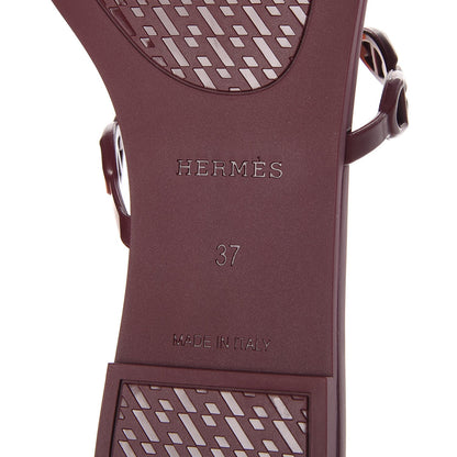 Hermes Rubber Chaine d' Ancre Rivage Sandals 37 Bordeaux 6 of 8