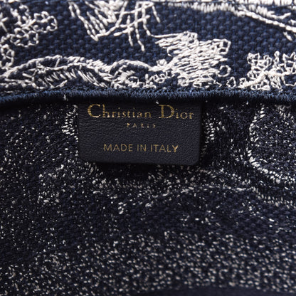 Christian Dior Canvas Embroidered Medium Toile De Jouy Reverse Book Tote Blue 5 of 9