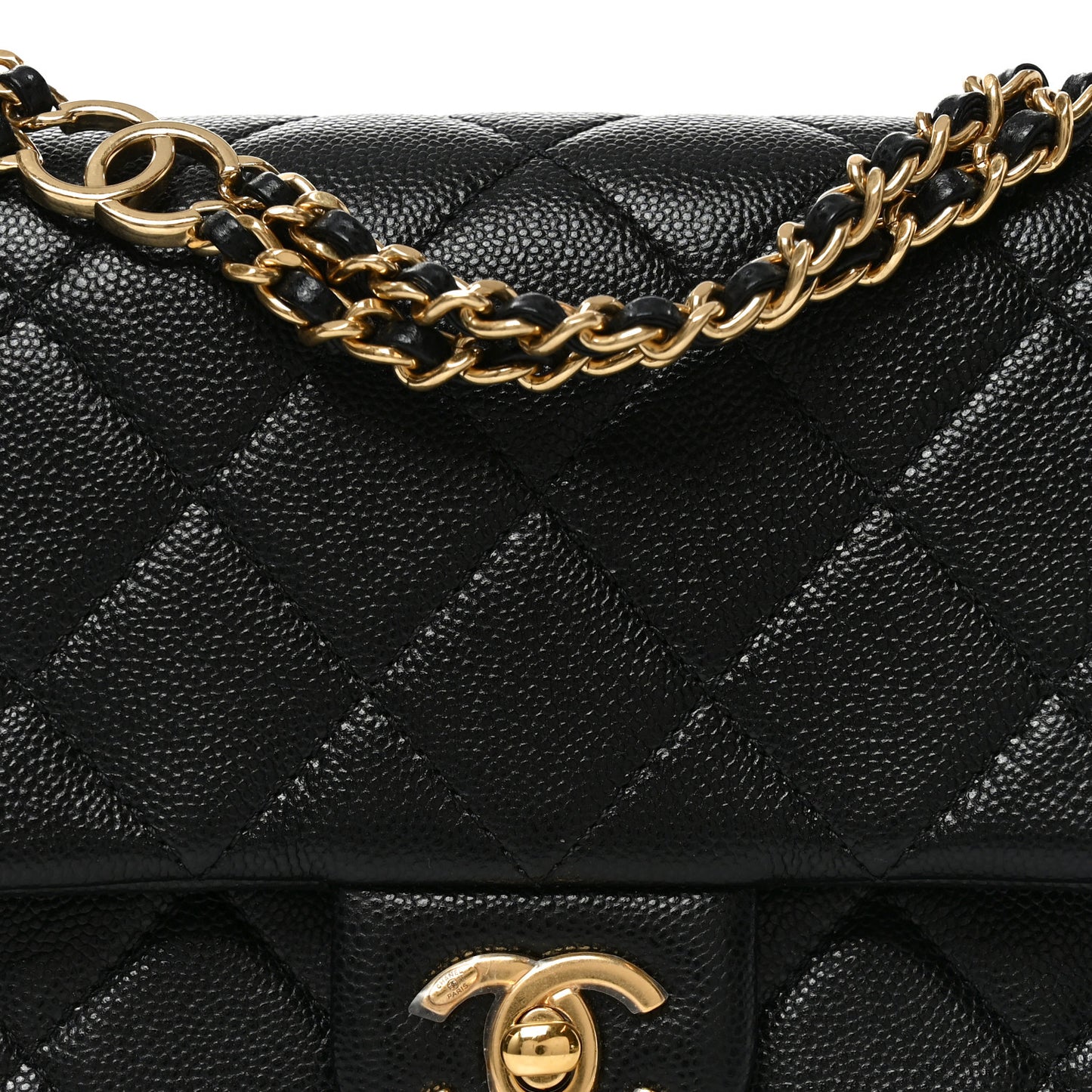 Caviar Quilted Mini CC You Flap Black