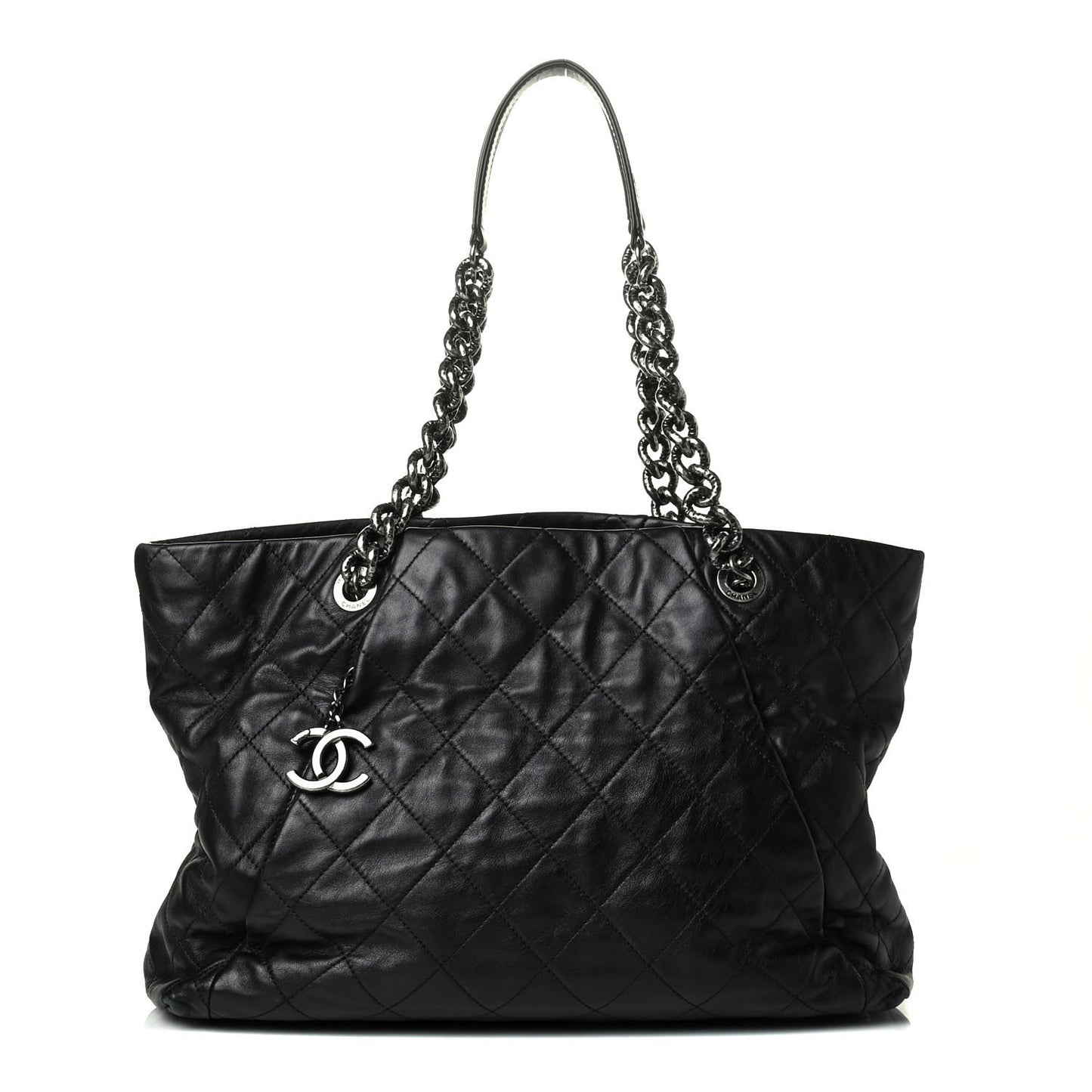 Lambskin Quilted Tote Black