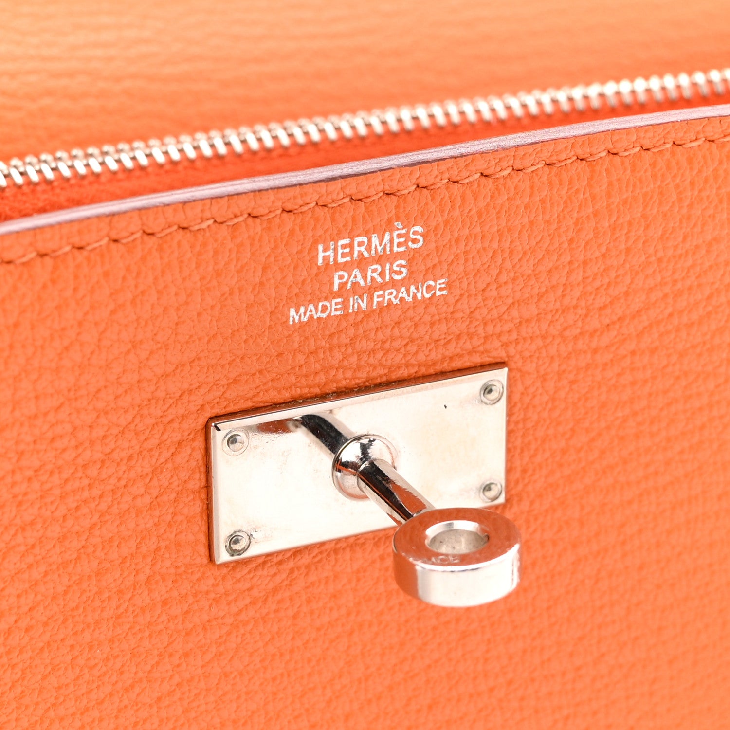 Hermes Chevre Mysore Kelly Longue Wallet Orange 6 of 7